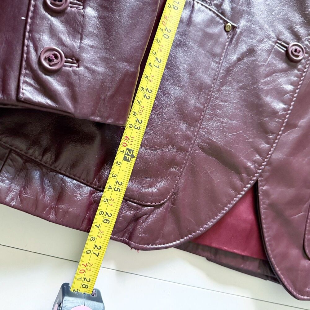 Vintage Etienne Aigner Leather Blazer Jacket Womens Oxblood Size 6 XS/S Small - Picture 3 of 16